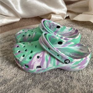Crocs Classic Platform Marbled Clogs
